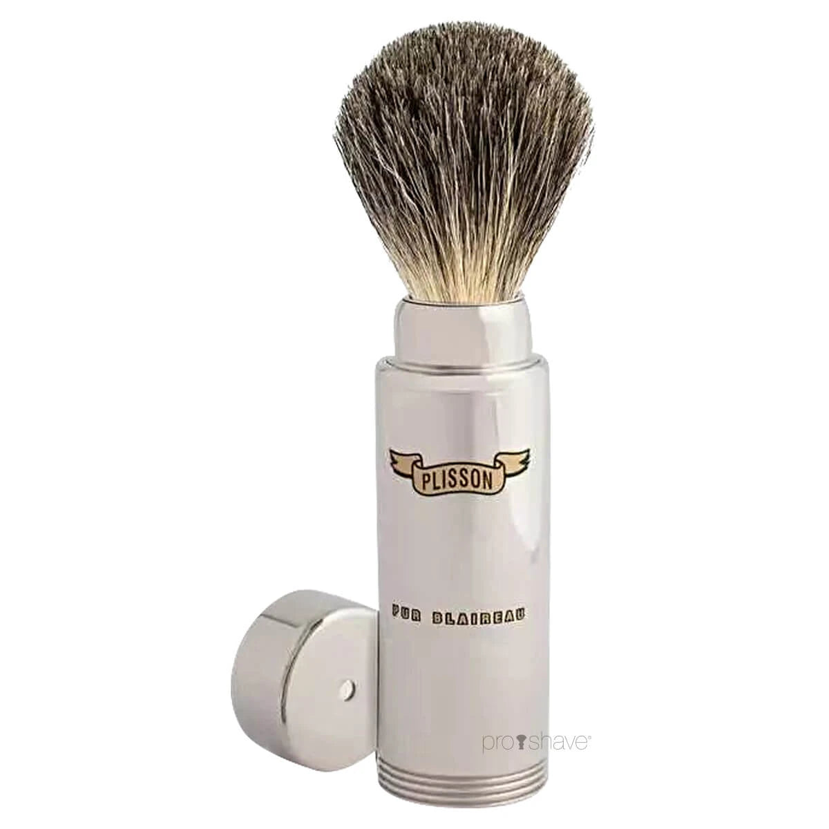 Travel brush, Pure China Grey Badger & Nickel-plated, Voyage, Size 6