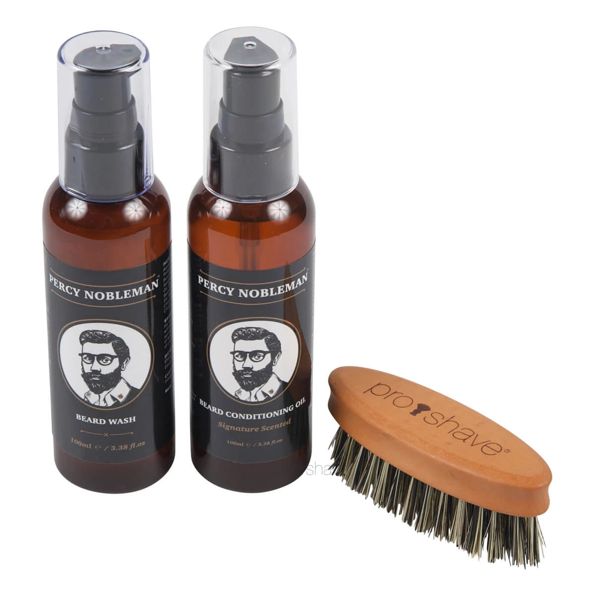 Beard set with Beard Brush (Fiber) and Beard Wash & Beard Oil (Scented)