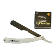 Straight Razor for interchangeable blades, P2, White + 100 Derby Blades
