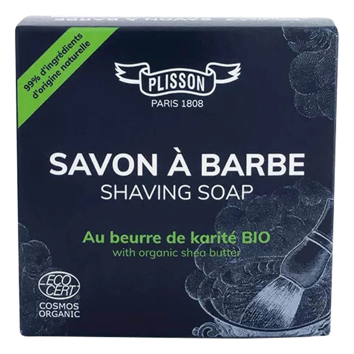 Organic Shea Butter Shaving Soap, Ecocert, 80 g.