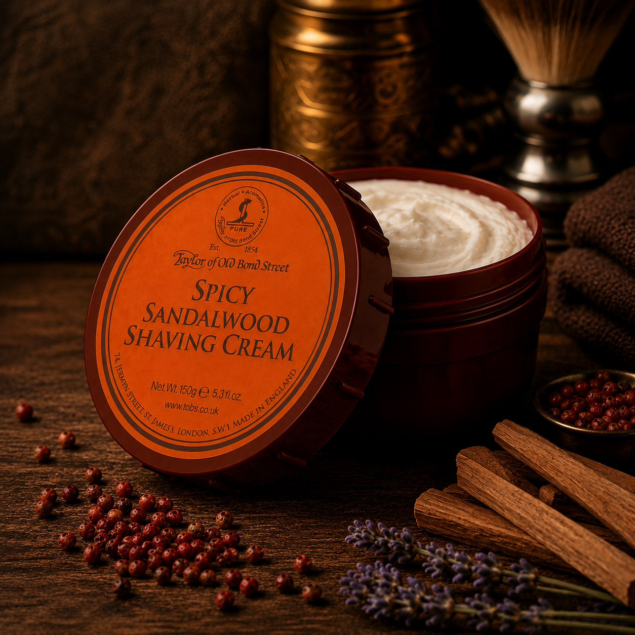 Shaving Cream, Spicy Sandalwood, 150 g