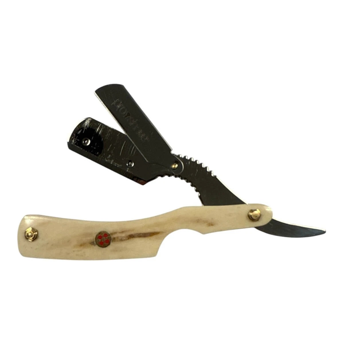 Straight Razor for interchangeable blades, Bone