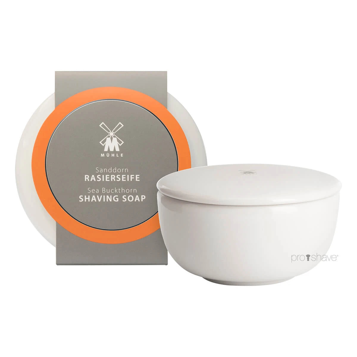 Shaving soap in porcelain bowl, Sea buckthorn, 65 gr.