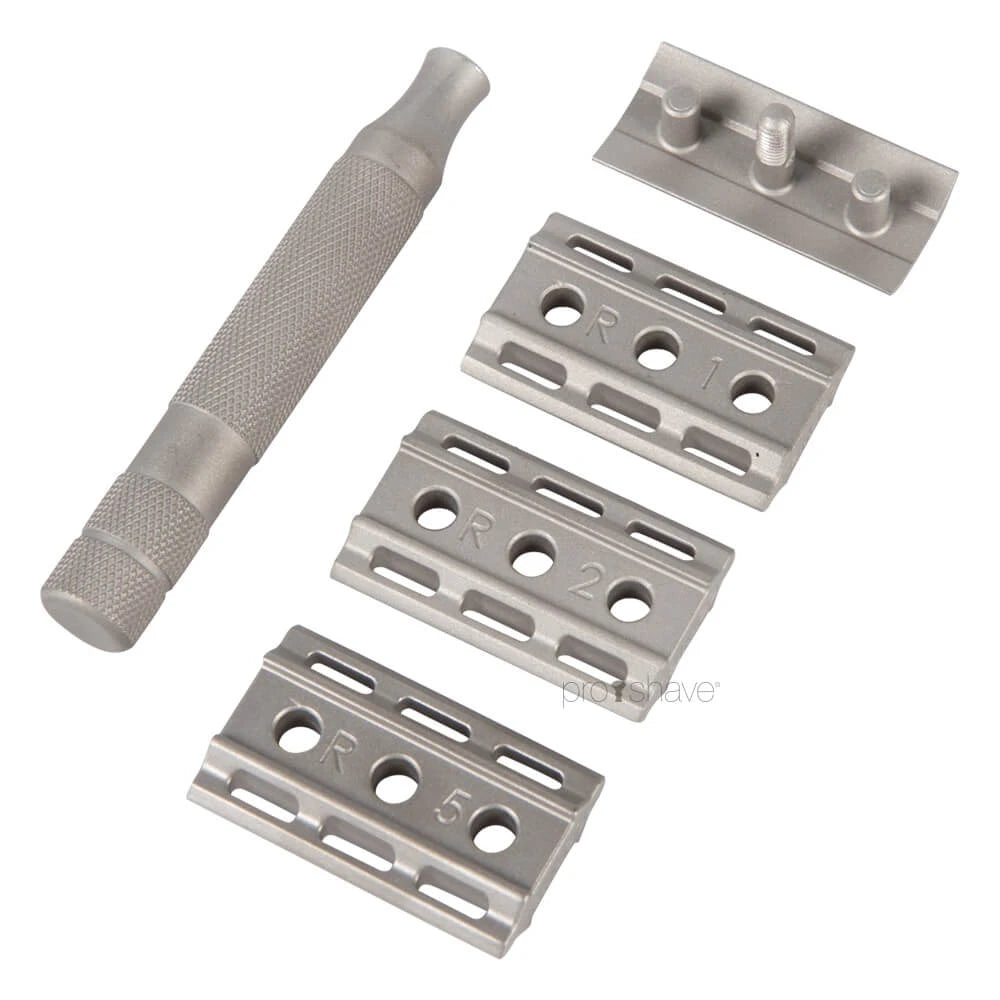 6S Adjustable DE razor, Stainless steel