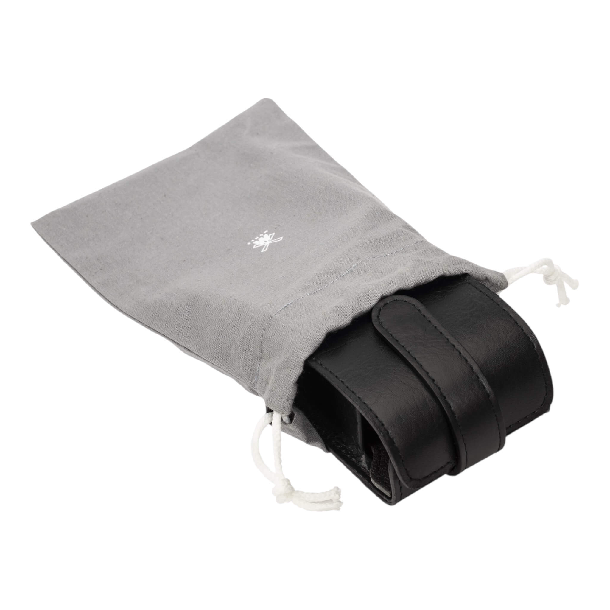 Travel case for Shaver and brush, Black leather