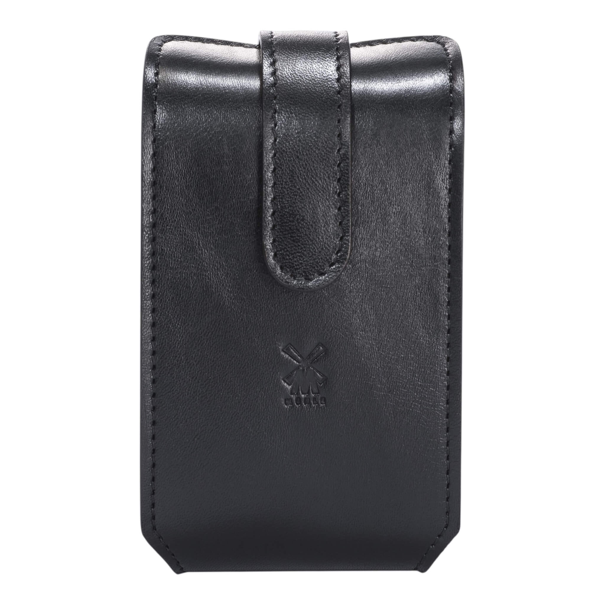 Travel case for Shaver and brush, Black leather