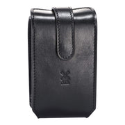 Travel case for Shaver and brush, Black leather