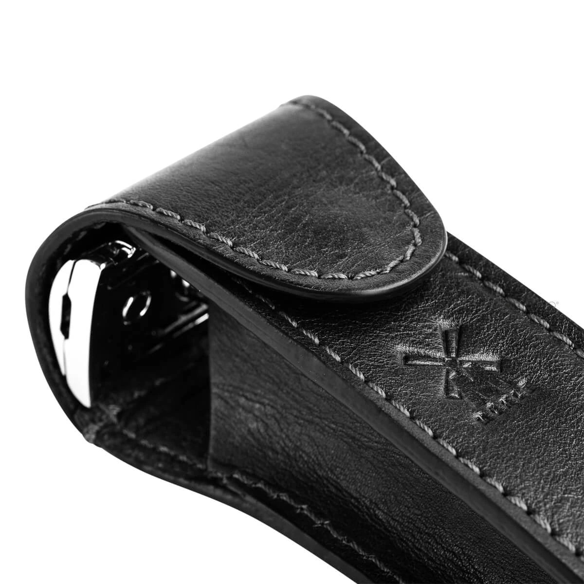 Leather case for DE razor, Black