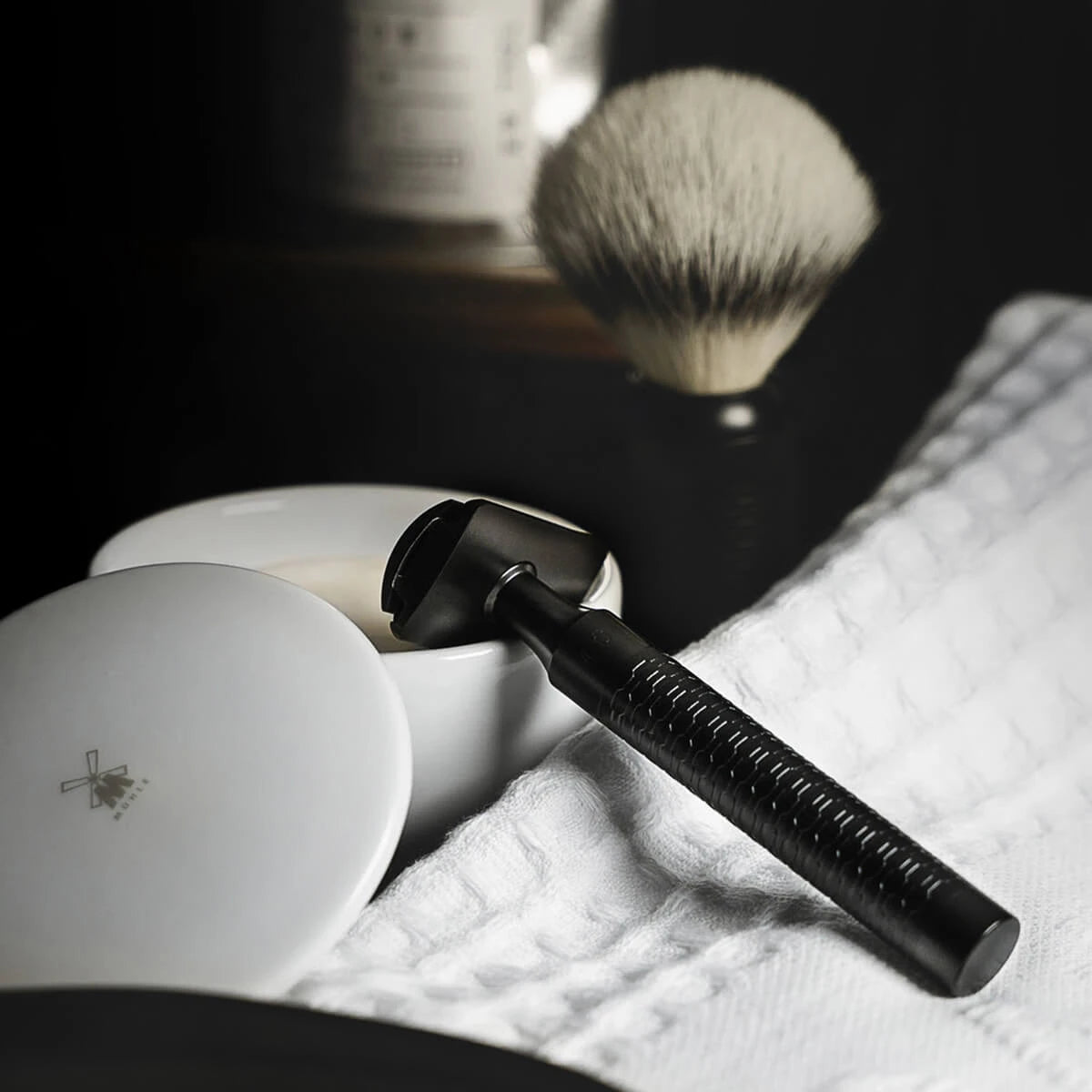 Silvertip Fibre® Shaving Brush, 21 mm, Rocca, Black stainless steel