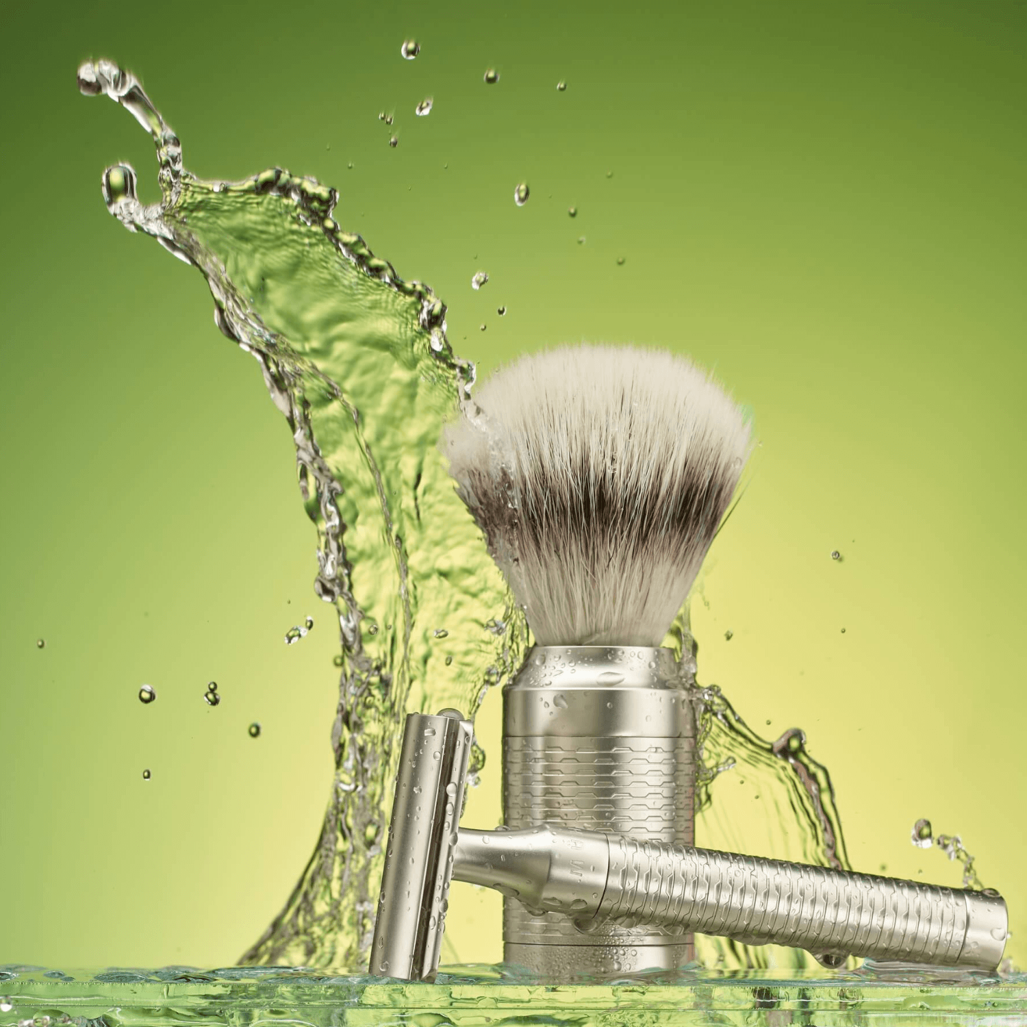 Silvertip Fibre® Shaving Brush, 21 mm, Rocca, Stainless steel - Matte finish