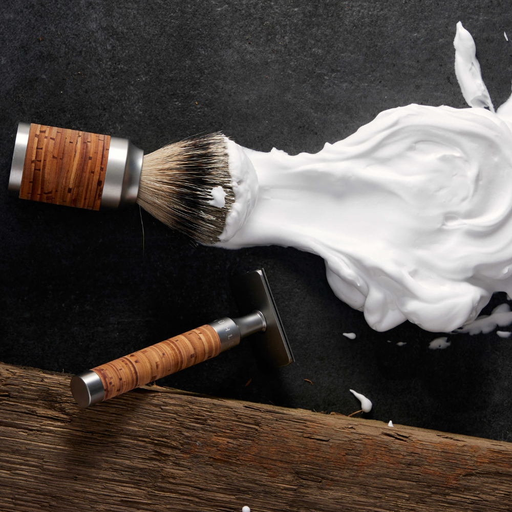 Silvertip Shaving Brush, 21 mm, Rocca, Stainless steel & Birch bark