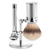 Shaving set with DE razor, Shaving brush and holder, Traditional