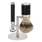Shaving set with DE razor, Shaving brush and holder, Rocca, Stainless steel