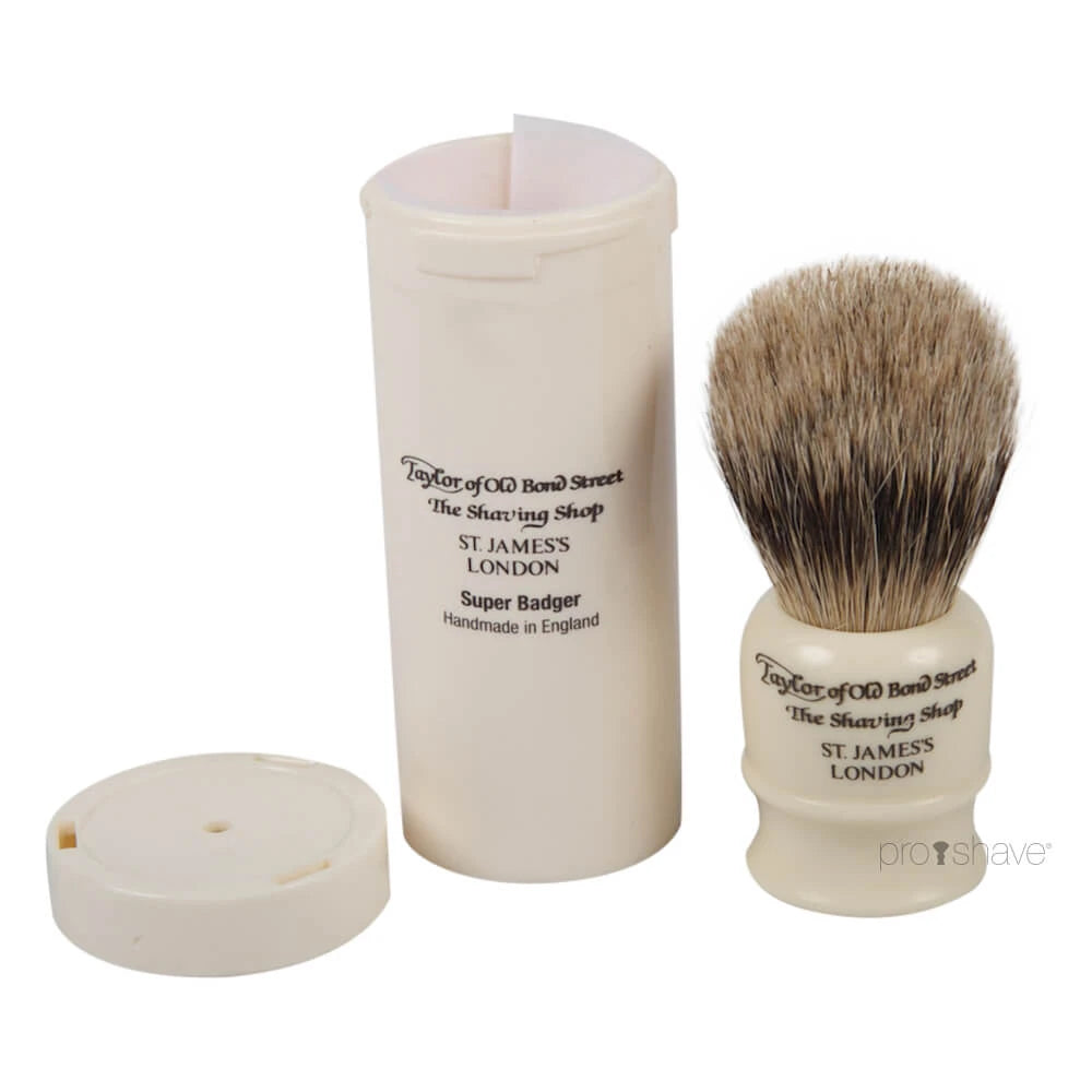 Travel brush in tube, Super Badger, Ivory