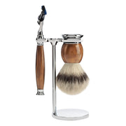 Shaving kit with Shaver, Fibre Shaving Brush and Holder, Sophist, Ironwood