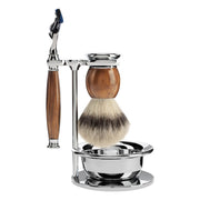 Shaving set with Shaver, Fibre Shaving Brush, Holder and Bowl, Sophist, Ironwood