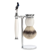 Shaving set with Shaver, Shaving brush and holder, Sophist, Porcelain