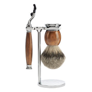 Shaving kit with Mach3 Shaver, Shaving brush and holder, Sophist, Ironwood