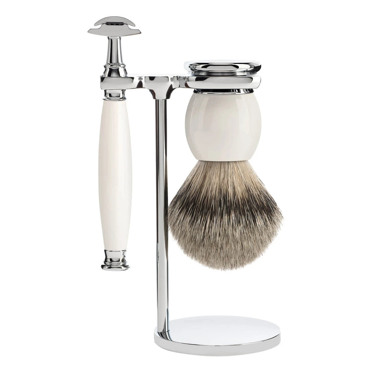 Shaving set with DE razor, Shaving brush and holder, Sophist, Porcelain