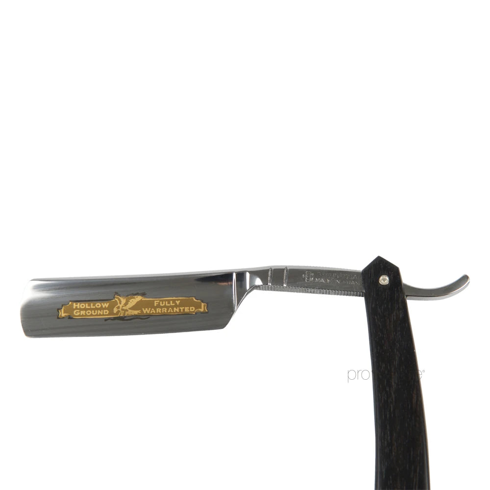 Straight Razor, 6/8 Round Nose, Ebony, Eagle