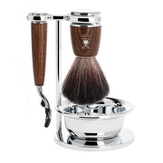 Shaving set with Mach3 Shaver, Brush, Holder and Bowl, Rytmo, Ash