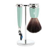 Shaving kit with Fusion Shaver, Shaving Brush and Holder, Rytmo, Mint green
