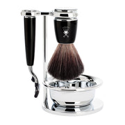 Shaving kit with Mach3 Shaver, Brush, Holder and Bowl, Rytmo, Black Resin