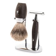Shaving set with DE razor, Shaving Brush and Holder, Kosmo, Mose Oak