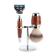 Shaving kit with Shaver, Shaving Brush and Holder, Stylo, Thuja Wood