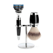 Shaving kit with Shaver, Shaving Brush and Holder, Stylo, Black Resin