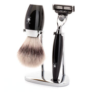 Shaving kit with Mach3 Shaver, Brush and Holder, Kosmo, Black Resin
