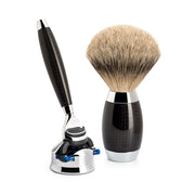 Edition No. 1, Shaving kit with Shaver, Shaving brush and Holder for Shaver, Carbon