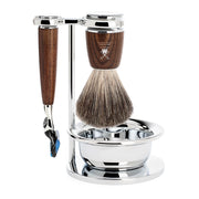Shaving set with Shaver, Shaving Brush, Holder and Bowl, Rytmo, Ash
