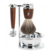 Shaving set with DE razor, shaving brush, holder and bowl, Rytmo, Ash