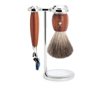 Shaving set with Shaver, Shaving brush and holder, Vivo, Plum wood