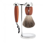 Shaving kit with Mach3 Shaver, Shaving brush and holder, Vivo, Plum wood
