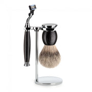 Shaving kit with Mach3 Shaver, Shaving Brush and Holder, Sophist, African Blackwood