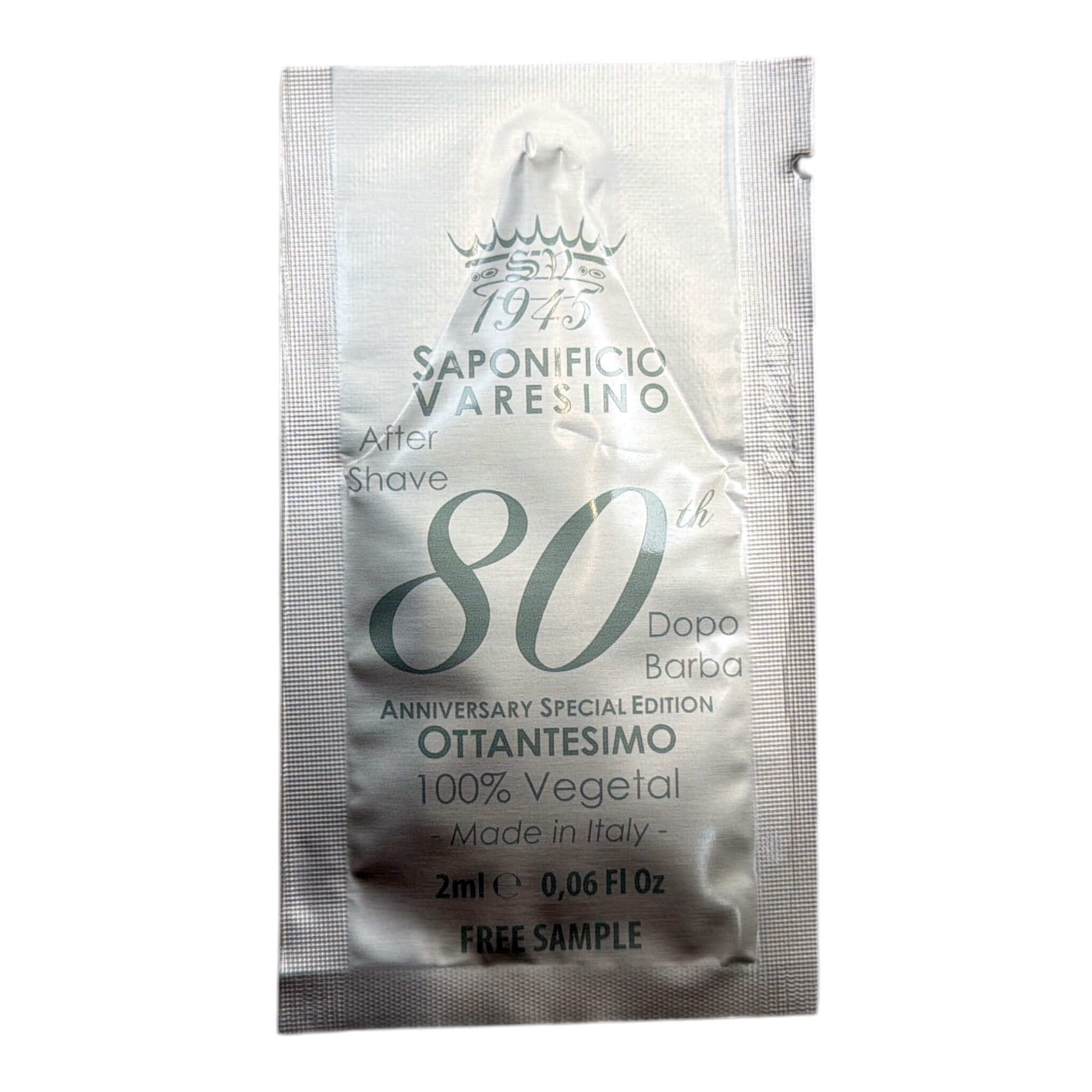 Aftershave, 80th Anniversary, SAMPLE, 2 ml.