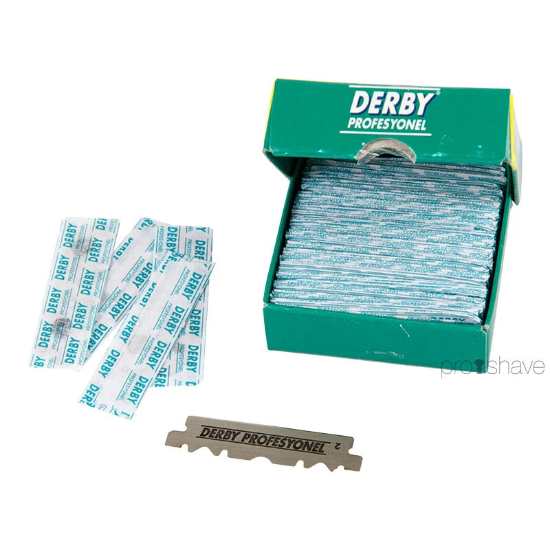 Derby Razorblade Handle Mr. Bear stainless steel Shavette + 100 Derby blades – Proshave