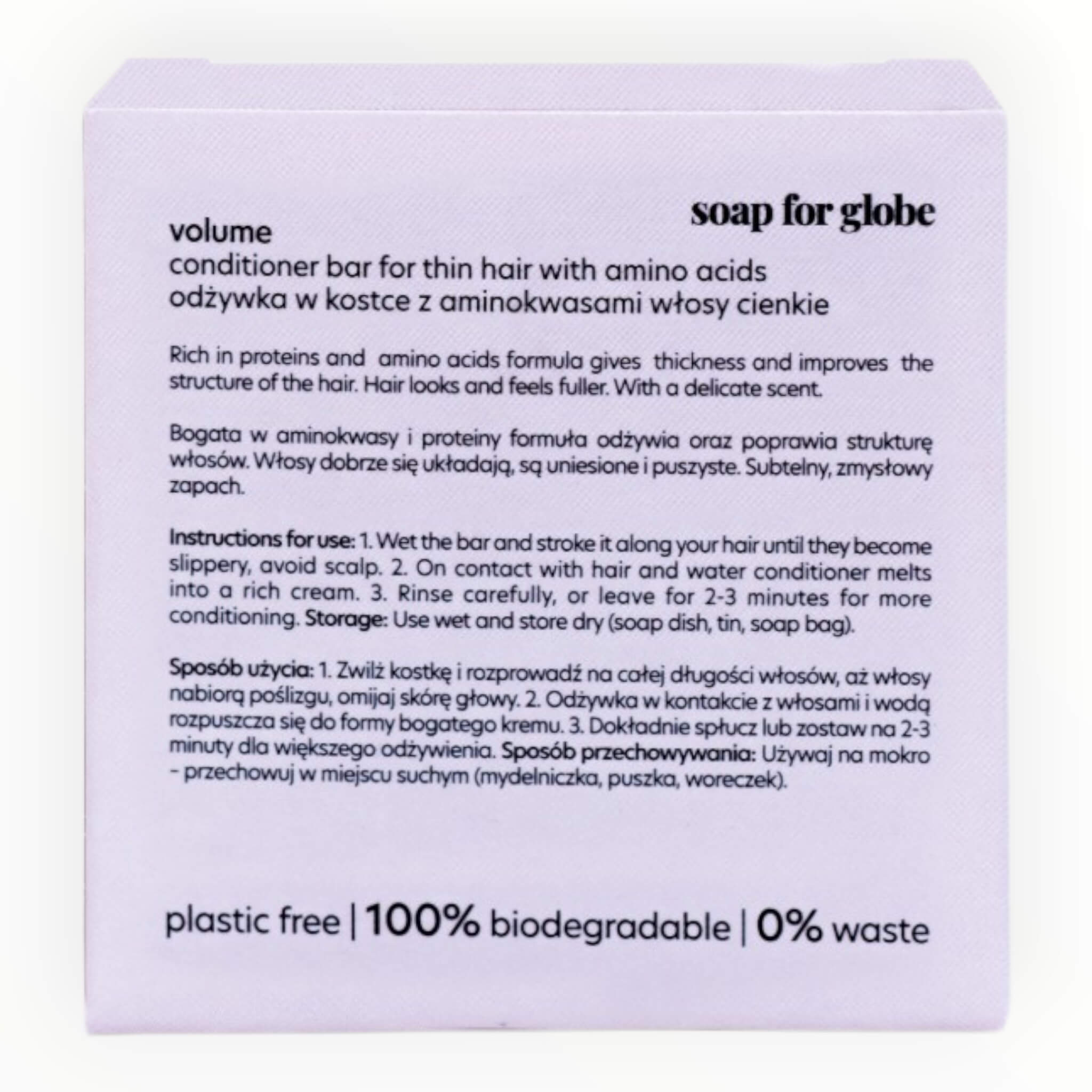 Conditioner Bar, Thin hair - Volume, 50 g.