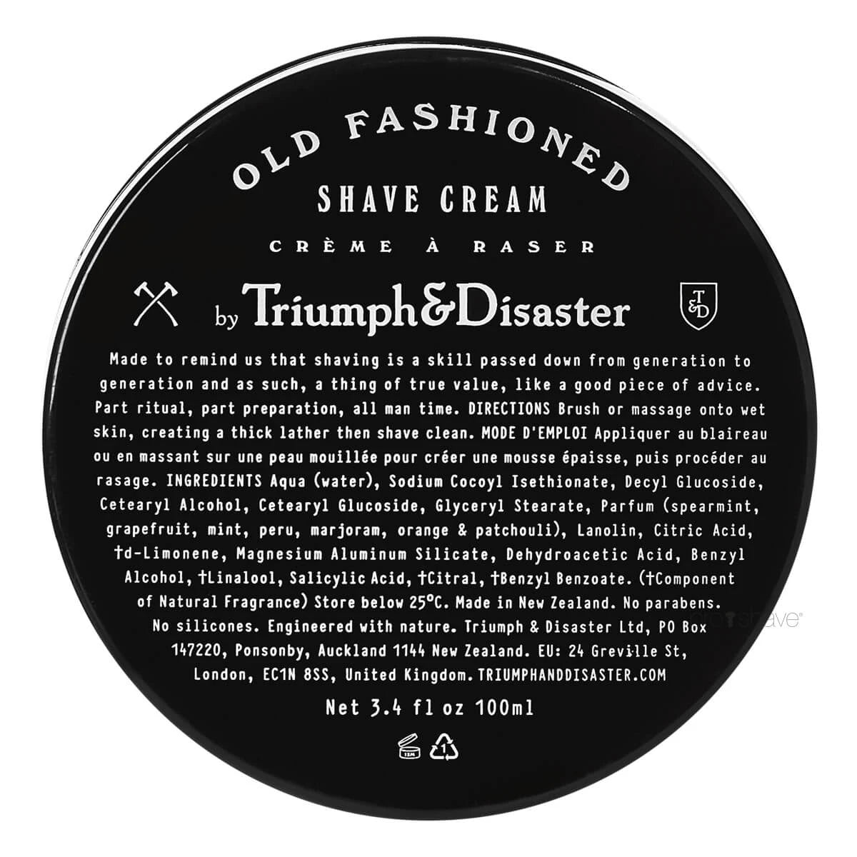 Old Fashioned Shave Cream, 100 ml.