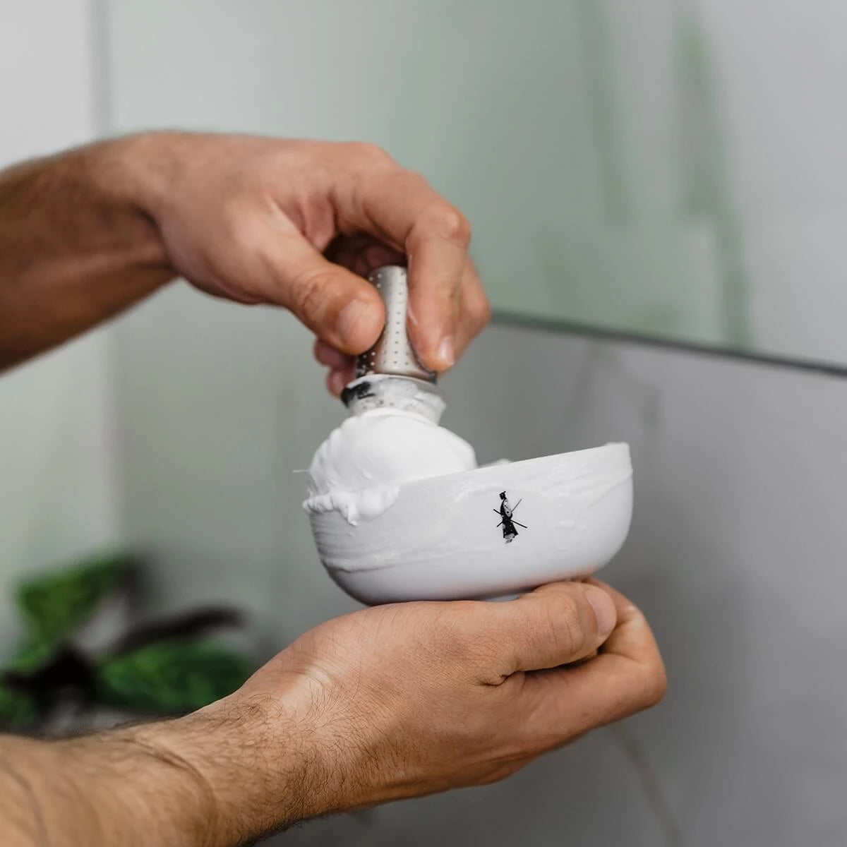 Shaving bowl in porcelain, White