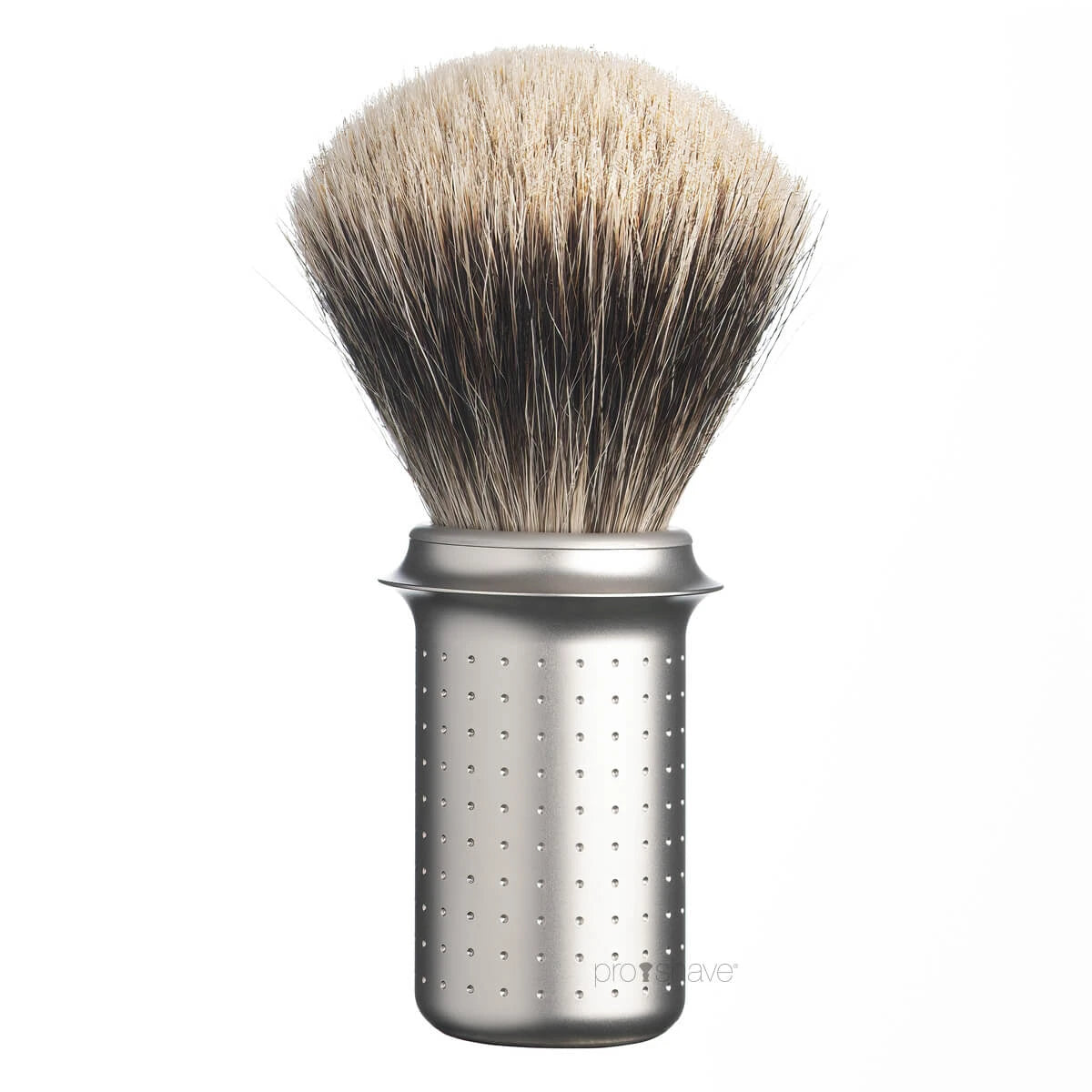 Finest Badger Shaving Brush, Stainless steel - Matte
