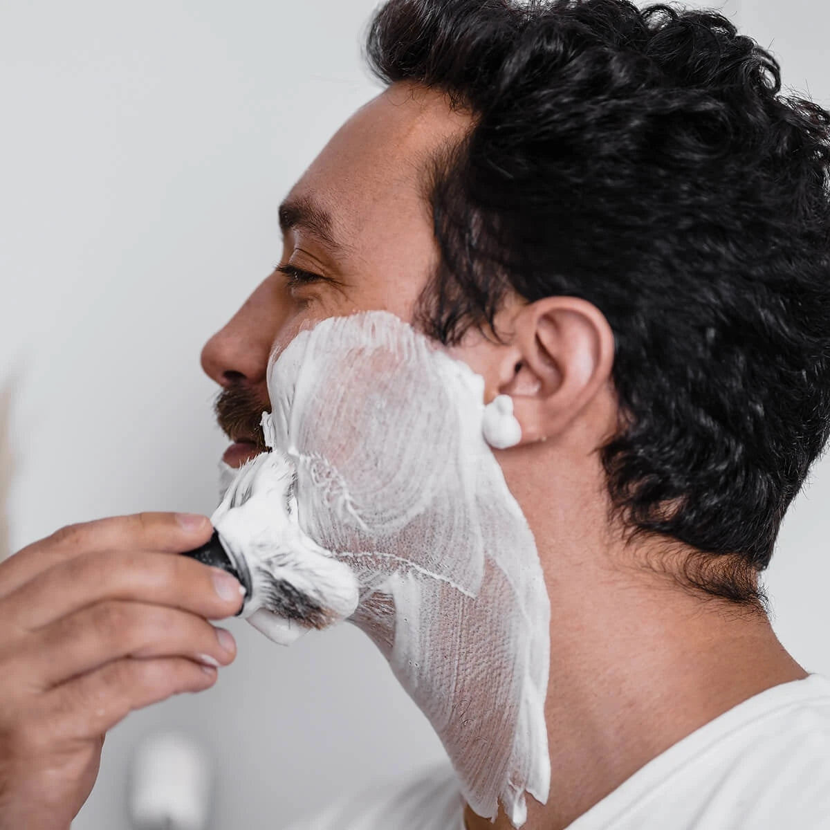 Premium Boar Shaving Brush, Stainless steel - Dark
