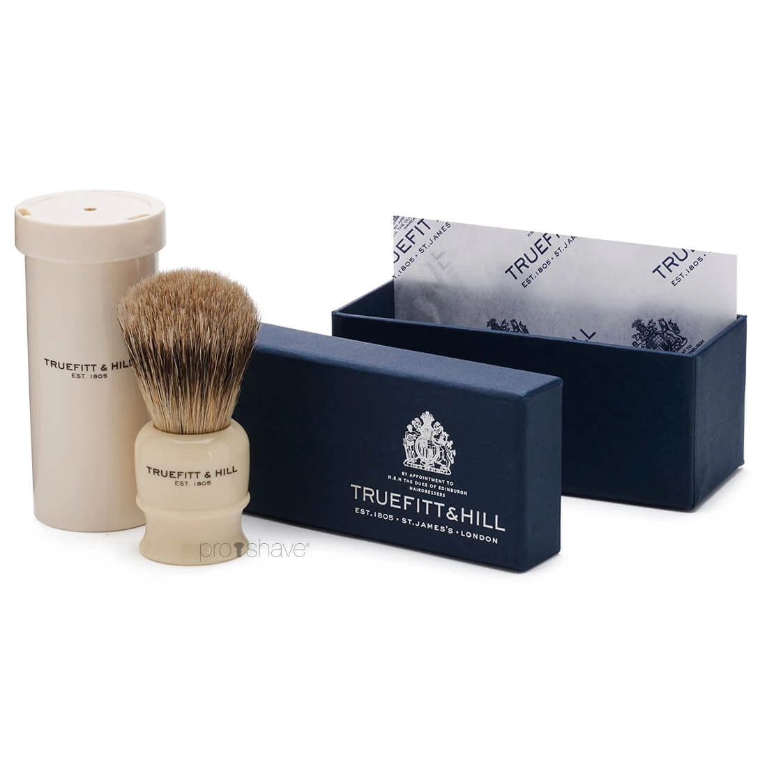 Travel brush in tube, Super Badger, Faux Ivory