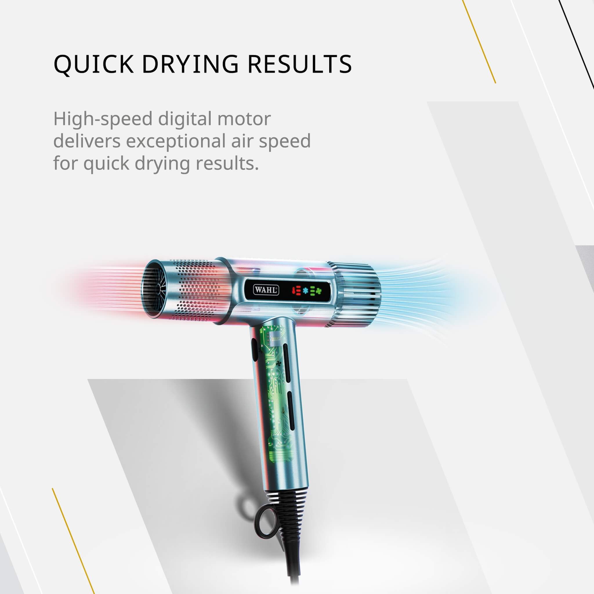 Vanquish Hair Dryer, 1600W, Cool Blue