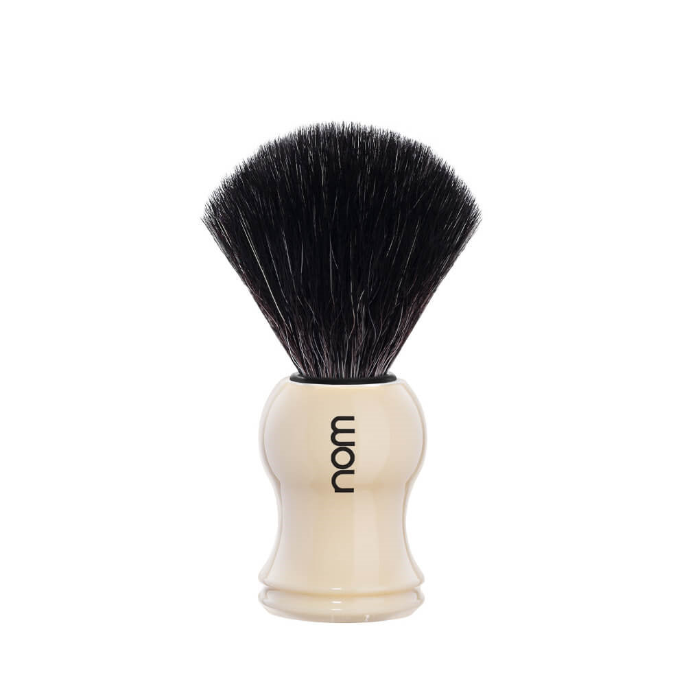 Shaving Brush, GUSTAV, Black Fibre, Cream