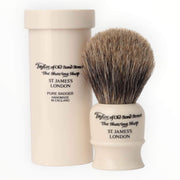Travel brush in tube, Pure Badger, Ivory