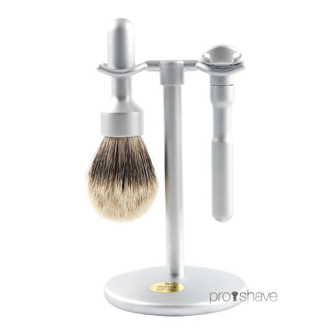 Futur Shaving Kit, Shaver, brushes and holder, Satin Finish