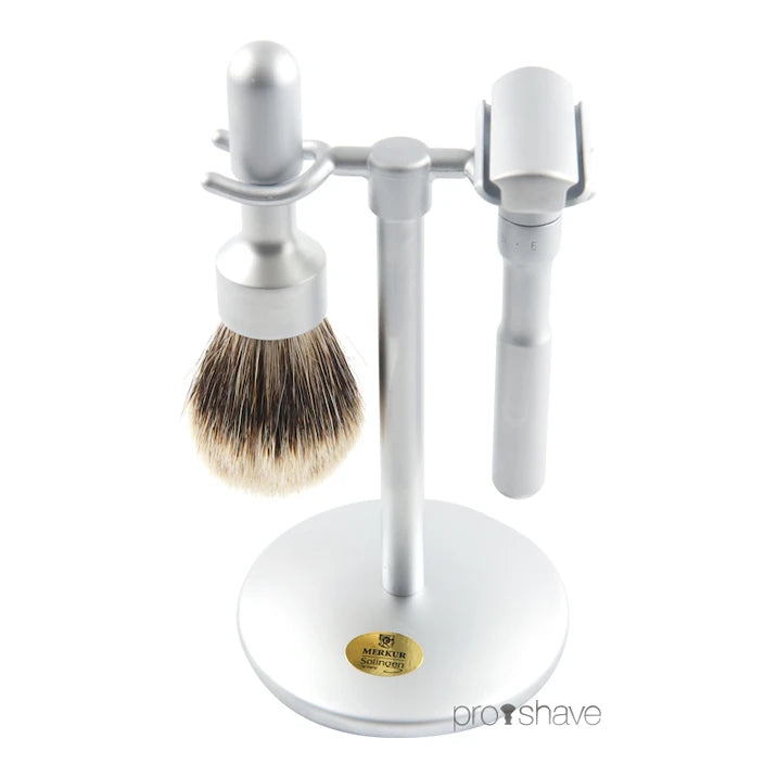 Futur Shaving Kit, Shaver, brushes and holder, Satin Finish